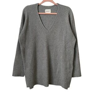 Abercrombie & Fitch Sweater Womens‎ Large Gray Ribbed Knit Soft A&F Quiet Luxury